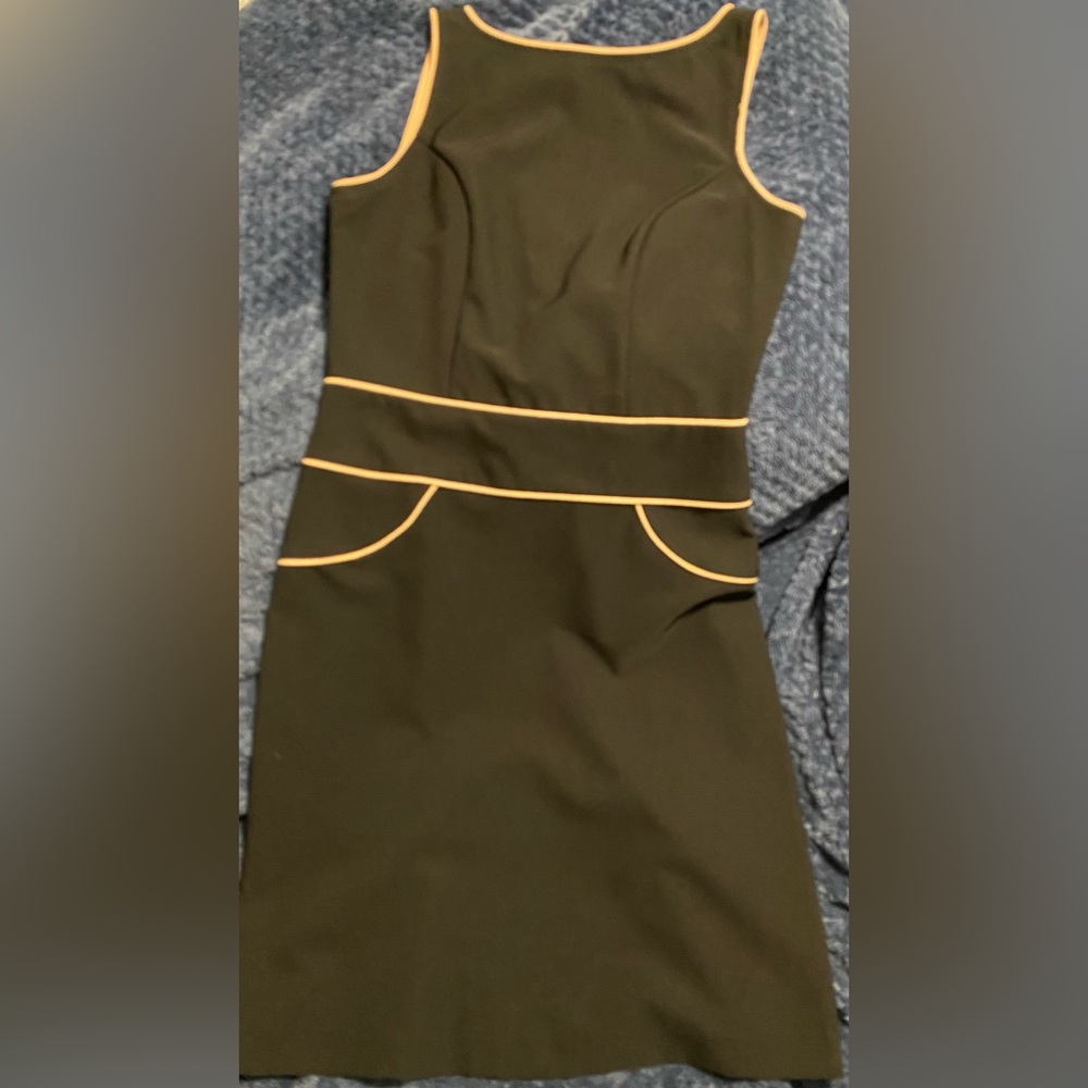 Adorable Y2k Black Sleeveless Dress with Tan Accents